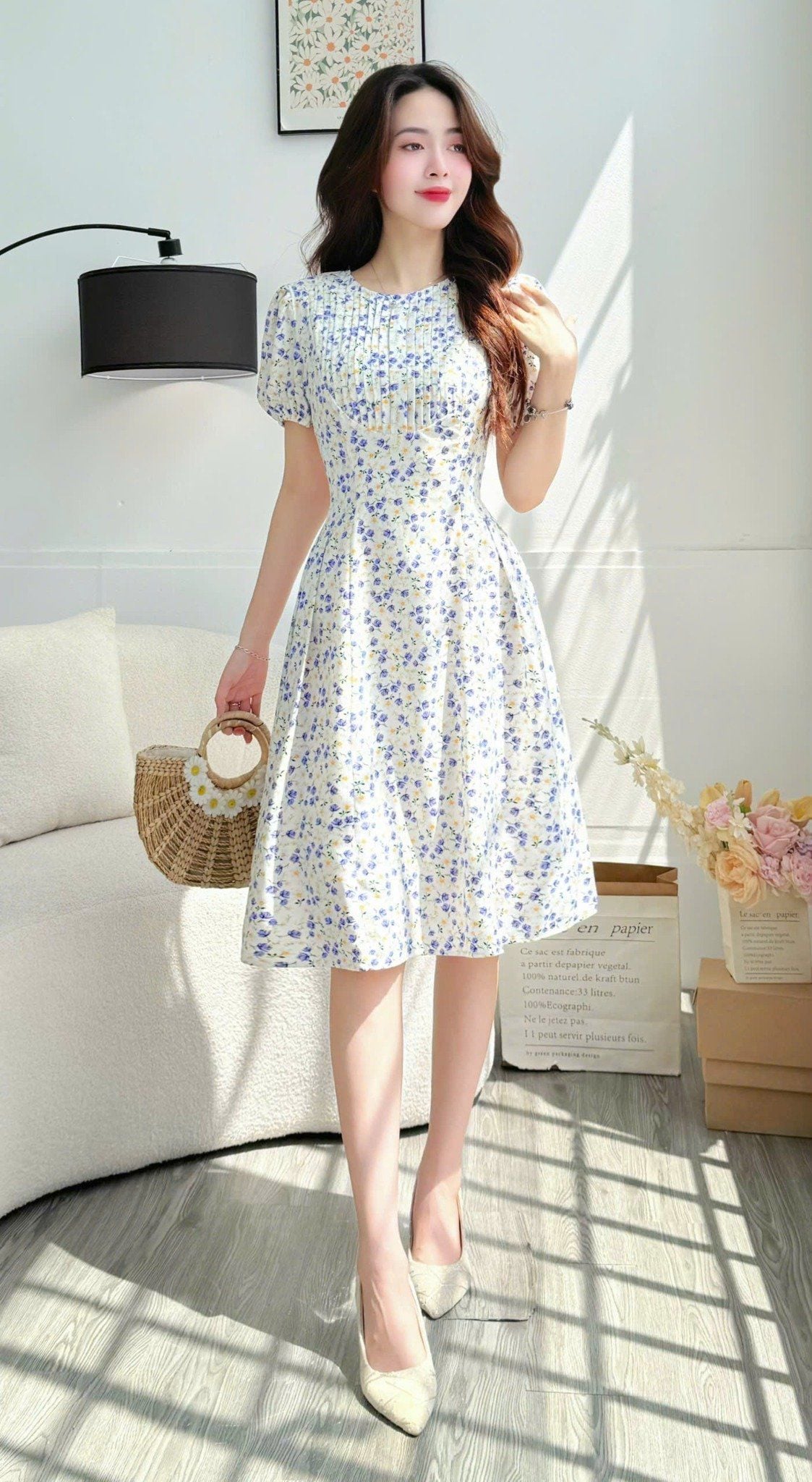 Đầm Hoa Xinh Thiết Kế TutuStore - Mã D570