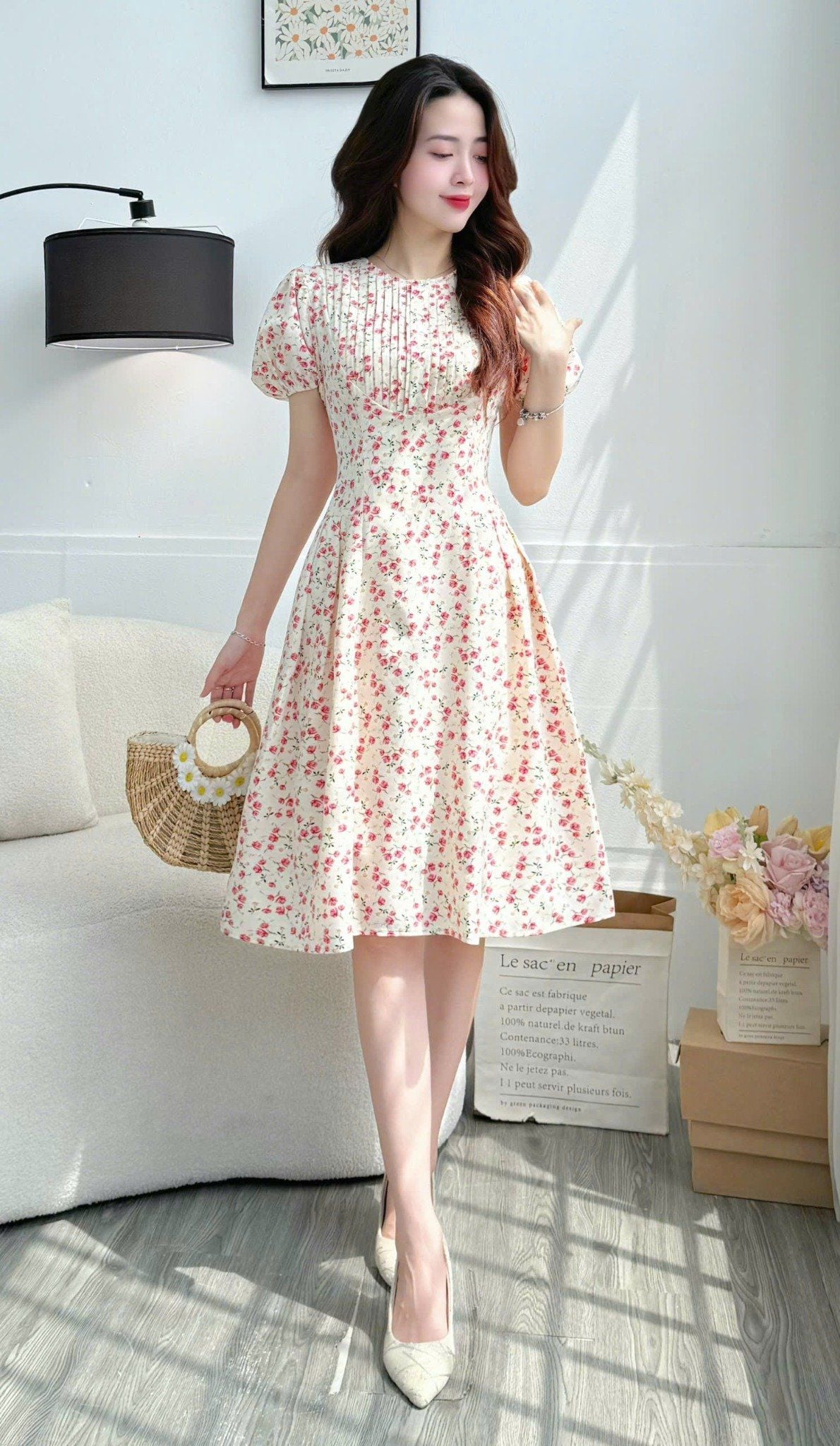 Đầm Hoa Xinh Thiết Kế TutuStore - Mã D570