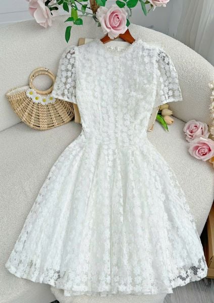 Đầm Ren Cotton Thiết Kế TuTu Store Phù Hợp Đi Làm Dành Cho Nữ - Mã D1306