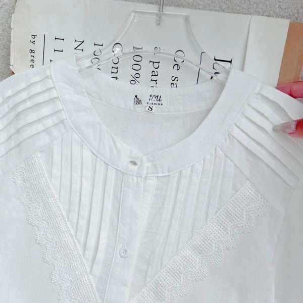 Áo Cotton Bột Thiết Kế TuTu Store Phù Hợp Đi Làm Dành Cho Nữ - Mã AS614