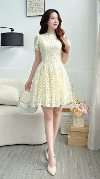 Đầm Ren Cotton Thiết Kế TuTu Store Phù Hợp Đi Làm Dành Cho Nữ - Mã D1306