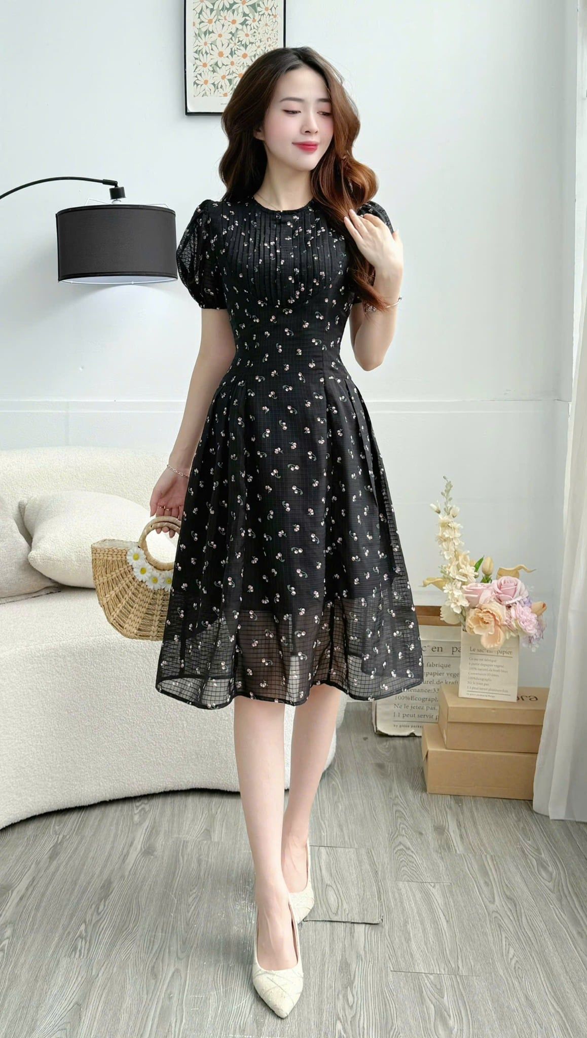 Đầm Hoa Xinh Thiết Kế TutuStore - Mã D570