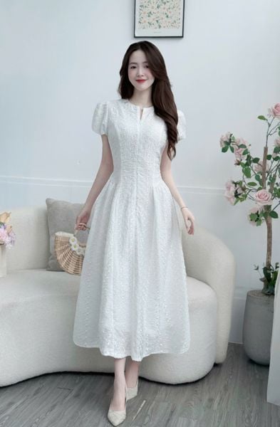 Đầm Tơ Thêu Thiết Kế TuTu Store Phù Hợp Đi Làm Dành Cho Nữ - Mã D1320