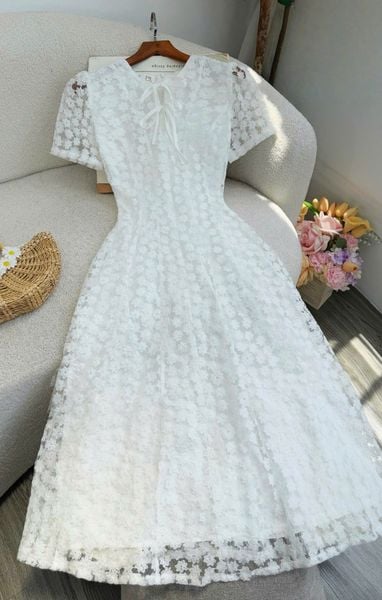 Đầm Ren Cotton Thiết Kế TuTu Store Phù Hợp Đi Chơi Dành Cho Nữ - Mã D1312