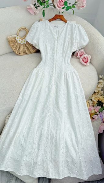 Đầm Tơ Thêu Thiết Kế TuTu Store Phù Hợp Đi Làm Dành Cho Nữ - Mã D1320