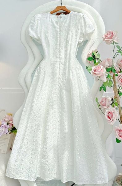 Đầm Tơ Thêu Thiết Kế TuTu Store Phù Hợp Đi Làm Dành Cho Nữ - Mã D1320