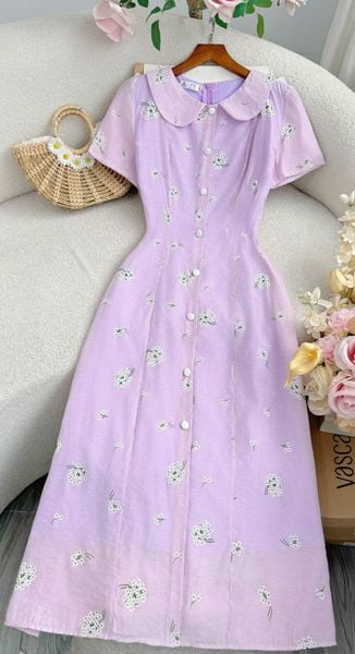 Đầm Tơ Linen Thiết Kế TuTu Store Phù Hợp Đi Chơi Dành Cho Nữ - Mã D1301