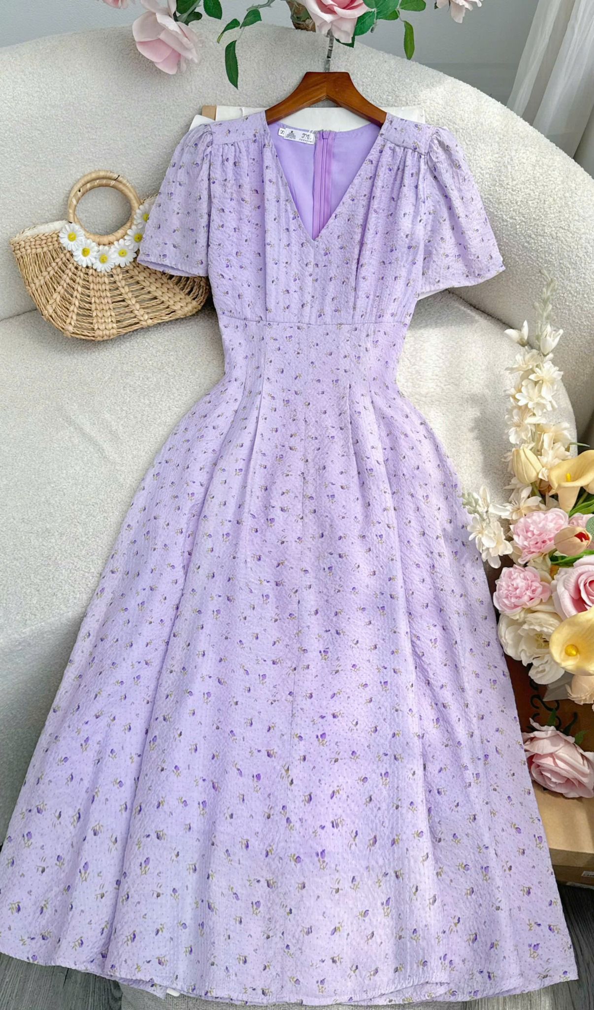 Đầm Voan Hạt Thiết Kế TuTu Store Phù Hợp Đi Làm Dành Cho Nữ - Mã D1341