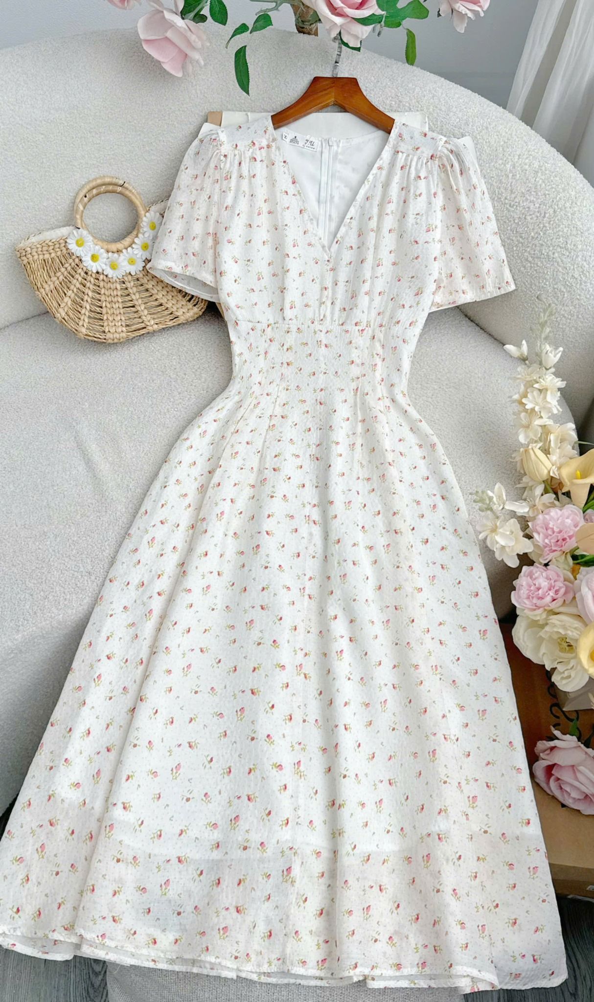 Đầm Voan Hạt Thiết Kế TuTu Store Phù Hợp Đi Làm Dành Cho Nữ - Mã D1341