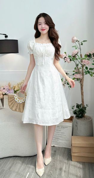 Đầm Tơ Thêu Thiết Kế TuTu Store Phù Hợp Đi Chơi Dành Cho Nữ - Mã D1343