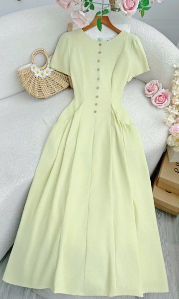 Đầm Linen Cotton Thiết Kế TuTu Store Phù Hợp Đi Làm Dành Cho Nữ - Mã D1337