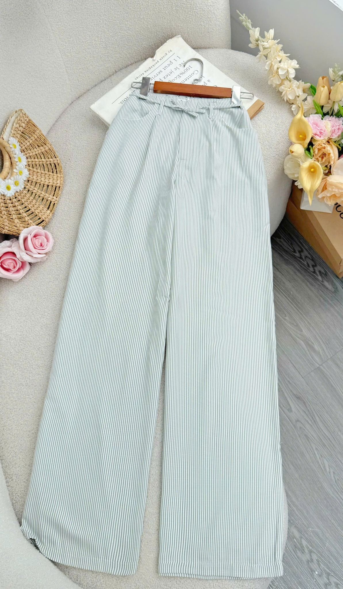 Quần Linen Gân Thiết Kế TuTu Store Phù Hợp Đi Chơi Dành Cho Nữ - Mã QS618