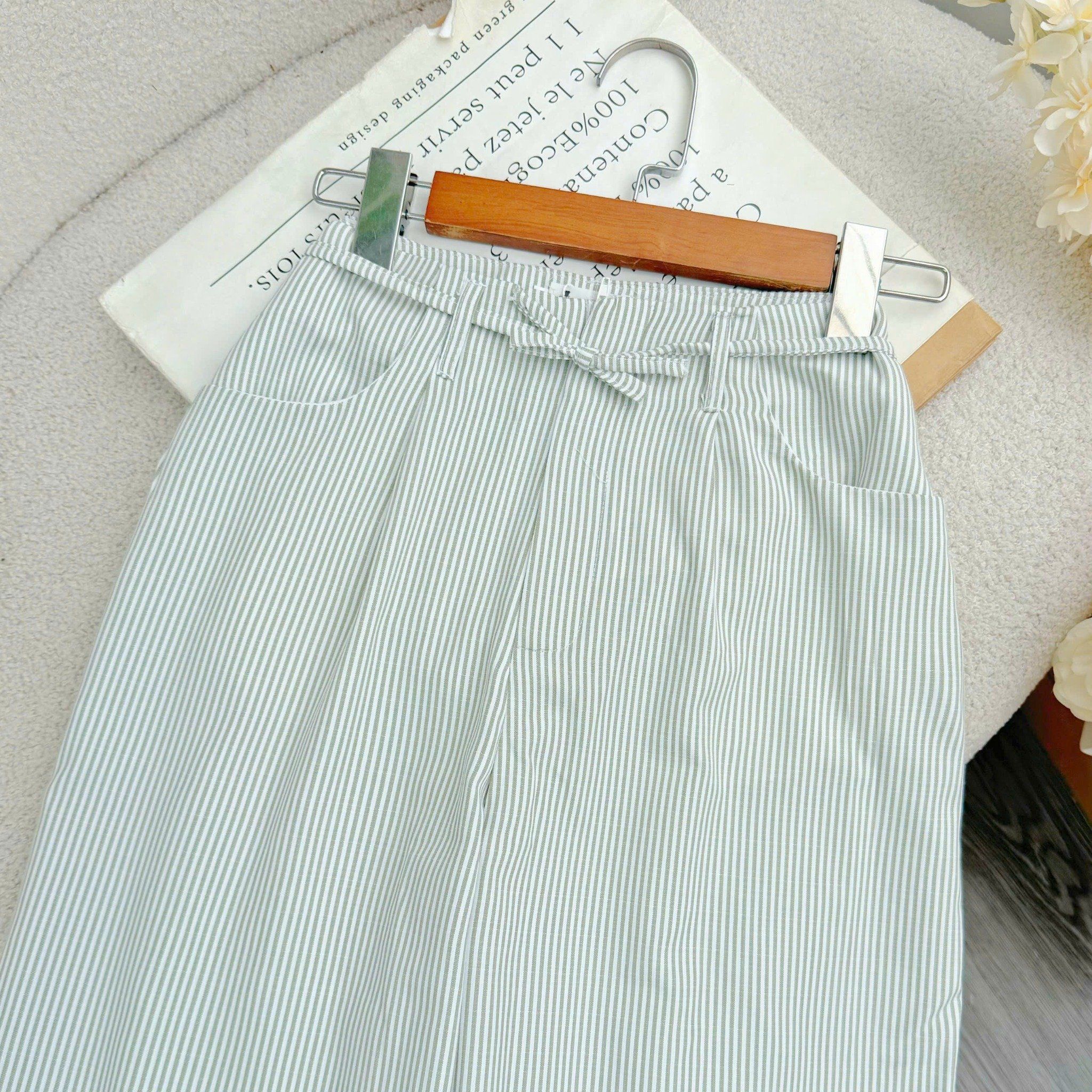 Quần Linen Gân Thiết Kế TuTu Store Phù Hợp Đi Chơi Dành Cho Nữ - Mã QS618