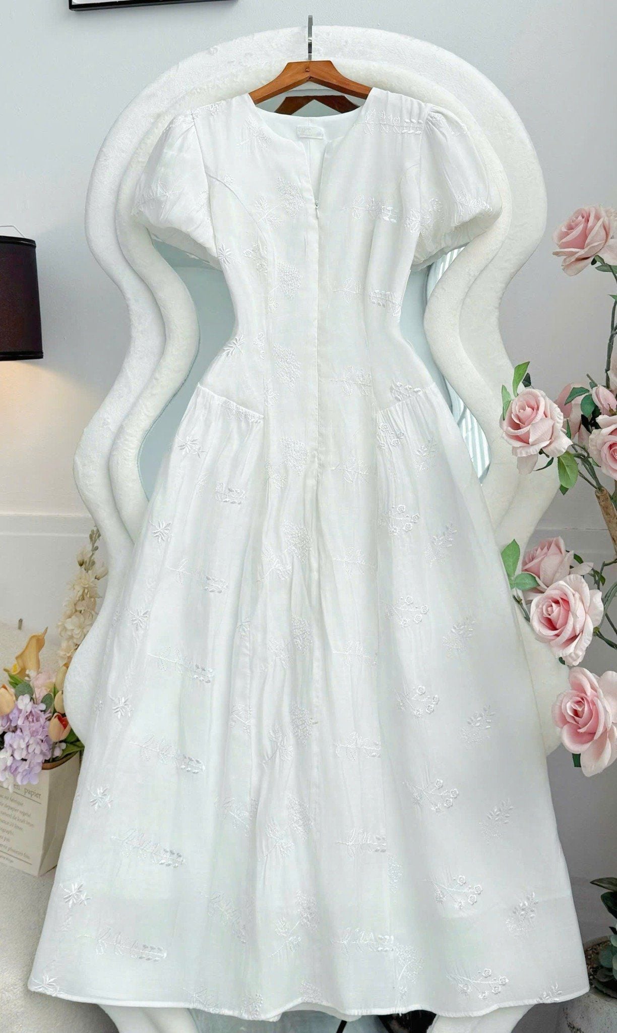 Đầm Tơ Thêu Thiết Kế TuTu Store Phù Hợp Đi Làm Dành Cho Nữ - Mã D1346