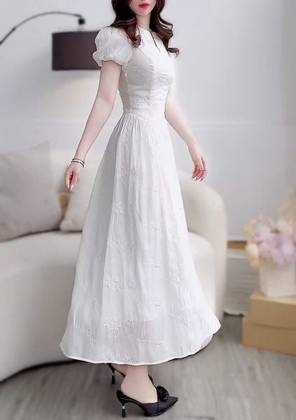 Đầm Tơ Thêu Thiết Kế TuTu Store Phù Hợp Đi Làm Dành Cho Nữ - Mã D1346