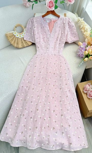 Đầm Linen Gân Thiết Kế TuTu Store Phù Hợp Đi Chơi Dành Cho Nữ - Mã D1345