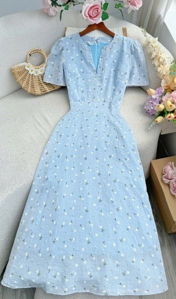 Đầm Linen Gân Thiết Kế TuTu Store Phù Hợp Đi Chơi Dành Cho Nữ - Mã D1345