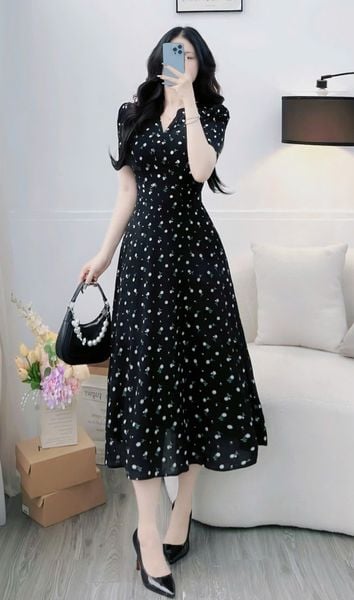 Đầm Linen Gân Thiết Kế TuTu Store Phù Hợp Đi Chơi Dành Cho Nữ - Mã D1345
