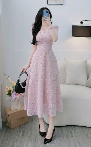 Đầm Linen Gân Thiết Kế TuTu Store Phù Hợp Đi Chơi Dành Cho Nữ - Mã D1345