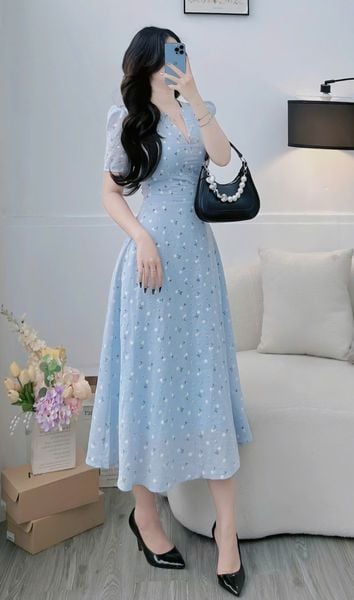 Đầm Linen Gân Thiết Kế TuTu Store Phù Hợp Đi Chơi Dành Cho Nữ - Mã D1345