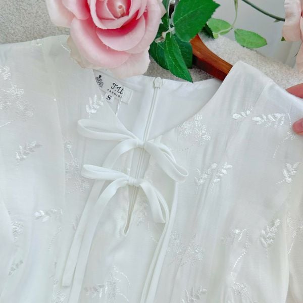 Đầm Tơ Thêu Thiết Kế TuTu Store Phù Hợp Đi Chơi Dành Cho Nữ - Mã D1347