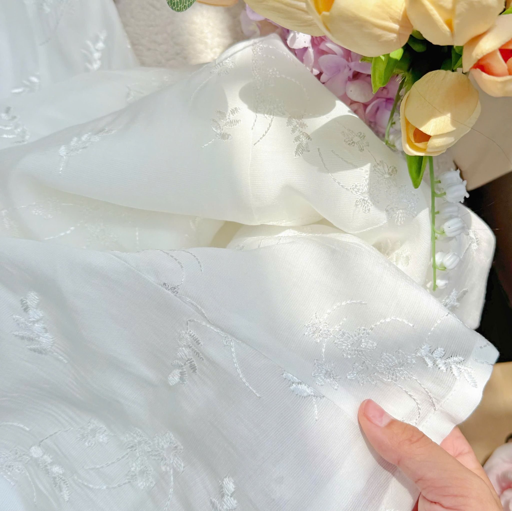 Đầm Tơ Thêu Thiết Kế TuTu Store Phù Hợp Đi Chơi Dành Cho Nữ - Mã D1347