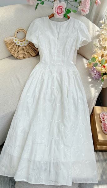 Đầm Tơ Ánh Kim Thêu Thiết Kế TuTu Store Phù Hợp Đi Chơi Dành Cho Nữ - Mã D1352
