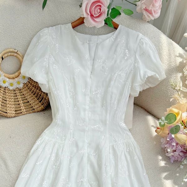 Đầm Tơ Ánh Kim Thêu Thiết Kế TuTu Store Phù Hợp Đi Chơi Dành Cho Nữ - Mã D1352