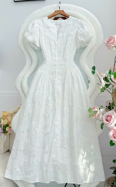 Đầm Tơ Ánh Kim Thêu Thiết Kế TuTu Store Phù Hợp Đi Chơi Dành Cho Nữ - Mã D1352