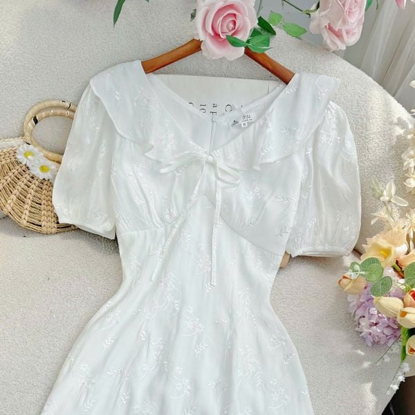 Đầm Tơ Thêu Thiết Kế TuTu Store Phù Hợp Đi Chơi Dành Cho Nữ - Mã D1344