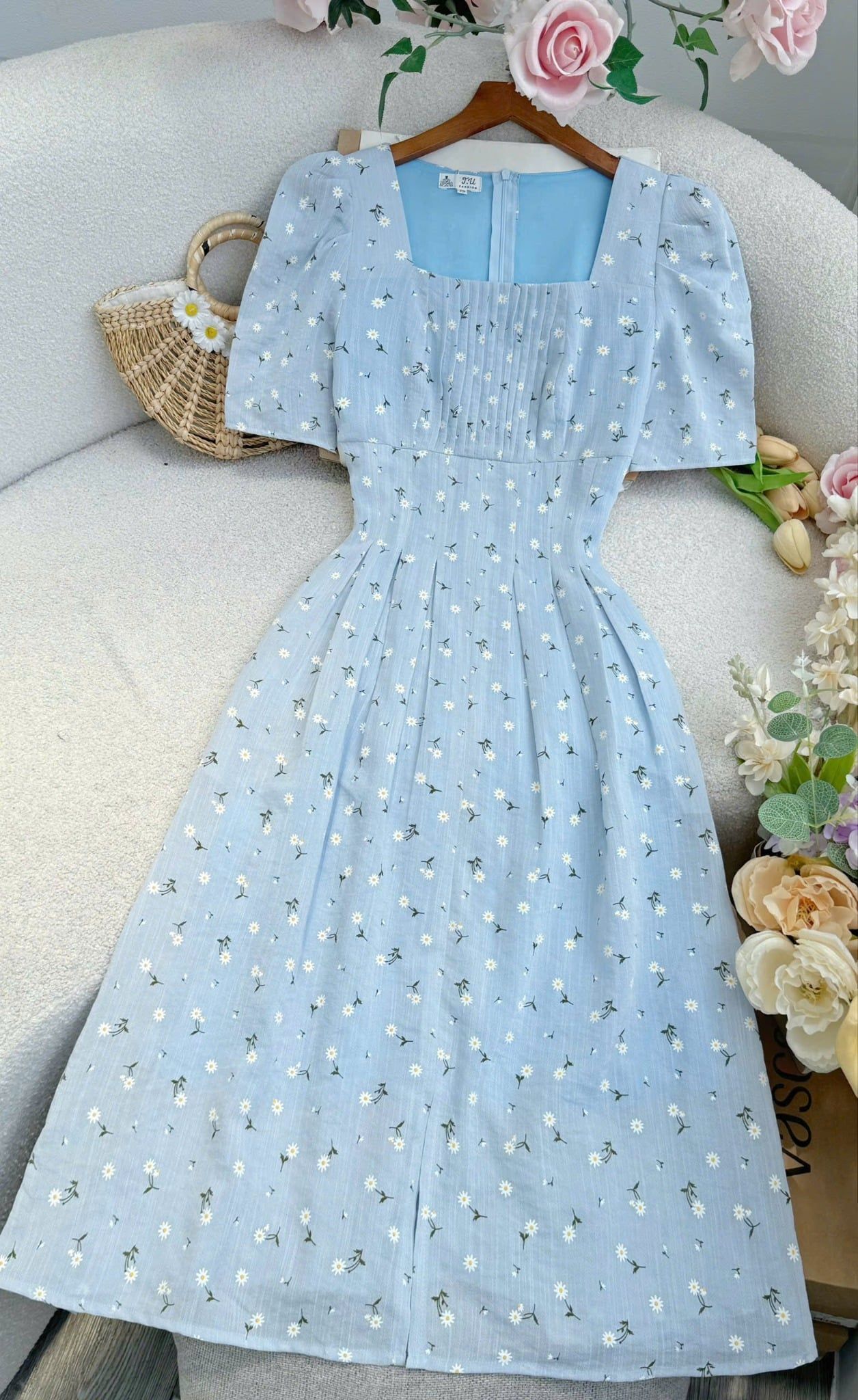 Đầm Linen Thun Thiết Kế TuTu Store Phù Hợp Đi Làm Dành Cho Nữ - Mã D1338