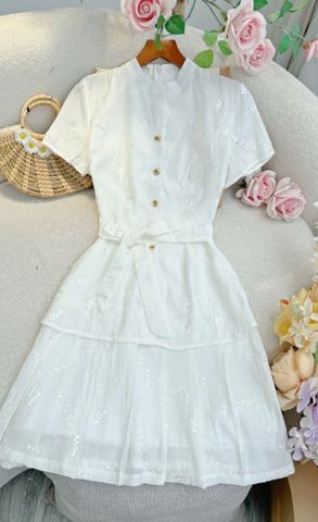 Đầm Tơ Linen Thêu Thiết Kế TuTu Store Phù Hợp Đi Chơi Dành Cho Nữ - Mã D1329