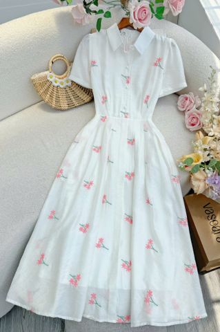 Đầm Tơ Thêu Thiết Kế TuTu Store Phù Hợp Đi Làm Dành Cho Nữ - Mã D1316