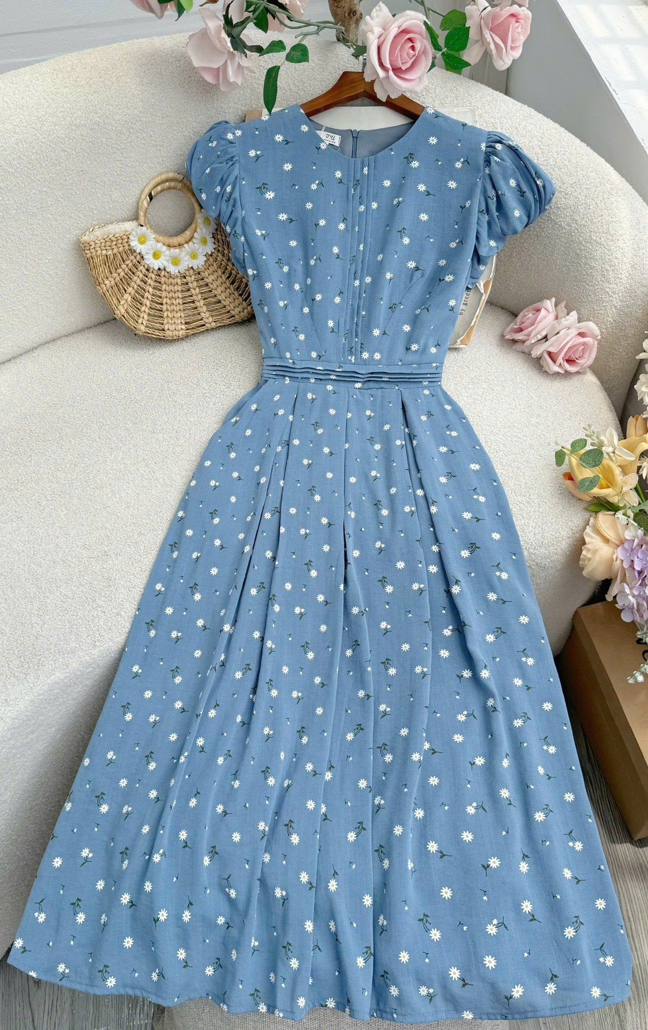 Đầm Linen Thun Thiết Kế TuTu Store Phù Hợp Đi Làm Dành Cho Nữ - Mã D1362