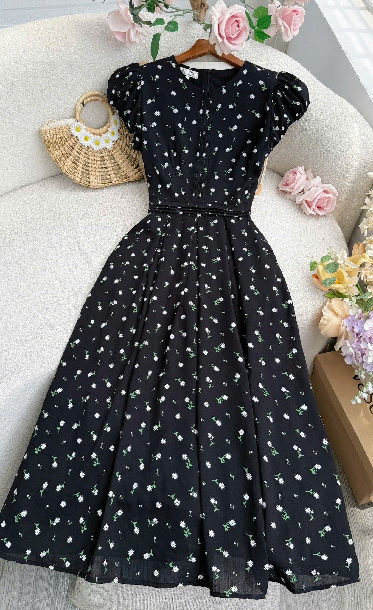 Đầm Linen Thun Thiết Kế TuTu Store Phù Hợp Đi Làm Dành Cho Nữ - Mã D1362