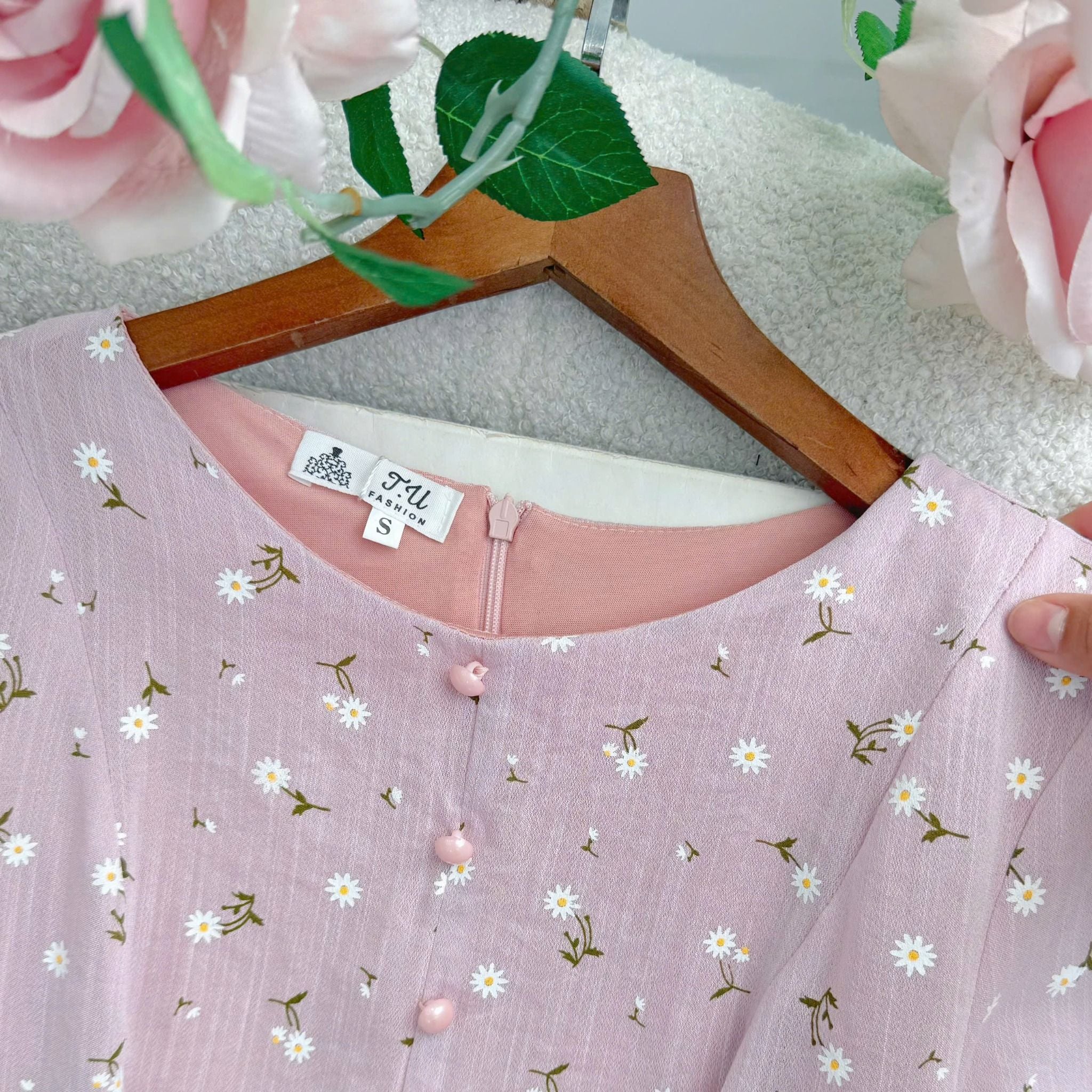 Đầm Linen Thun Cổ Tròn Thiết Kế TuTu Store Dành Cho Nữ Mã D1363