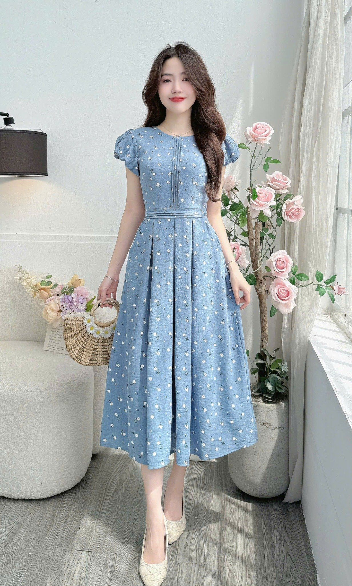 Đầm Linen Thun Thiết Kế TuTu Store Phù Hợp Đi Làm Dành Cho Nữ - Mã D1362