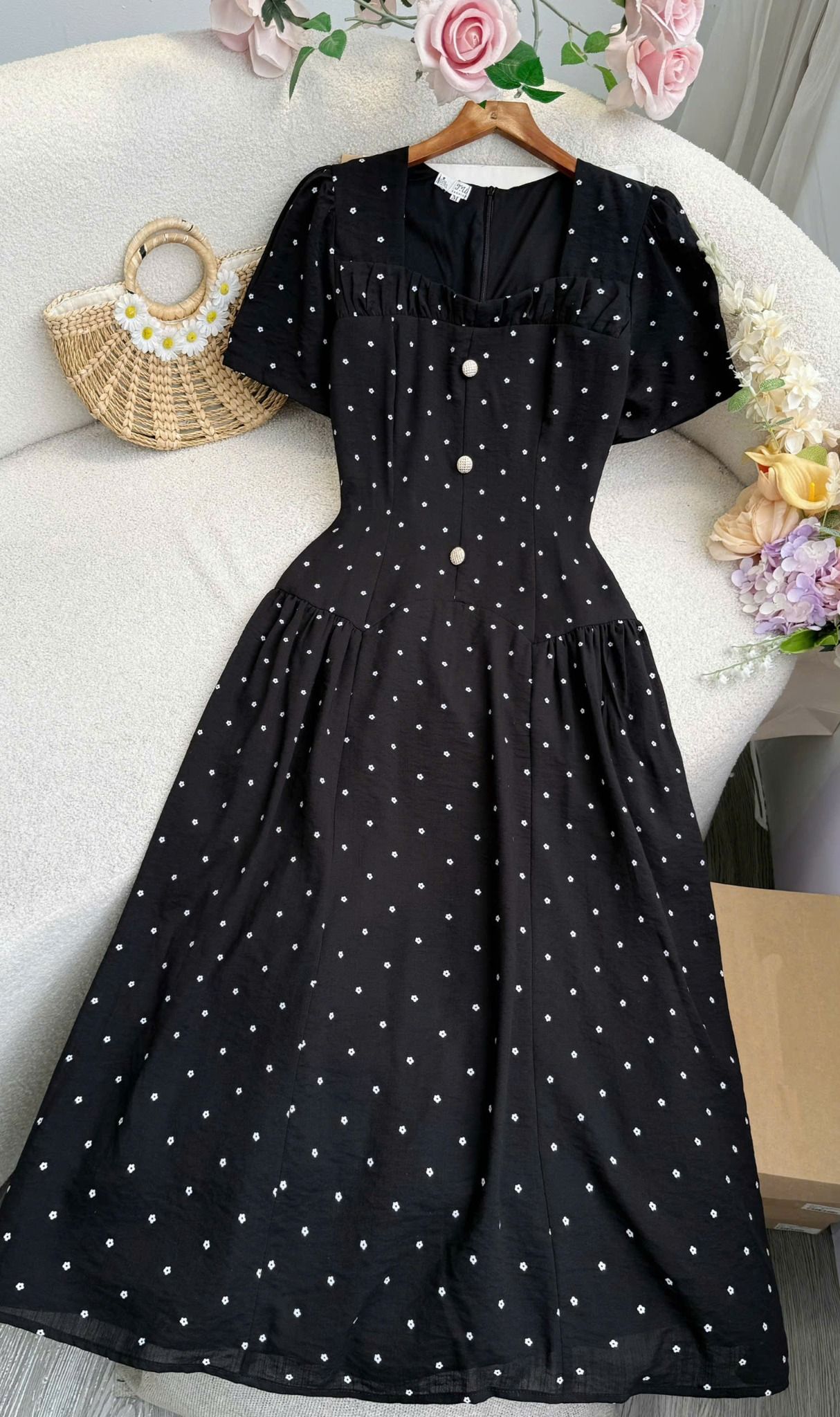 Đầm Xô Linen Thiết Kế TuTu Store Phù Hợp Đi Làm Dành Cho Nữ - Mã D1368