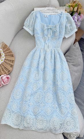 Đầm Oganza Thêu Thiết Kế TuTu Store Phù Hợp Đi Làm Dành Cho Nữ - Mã D1389