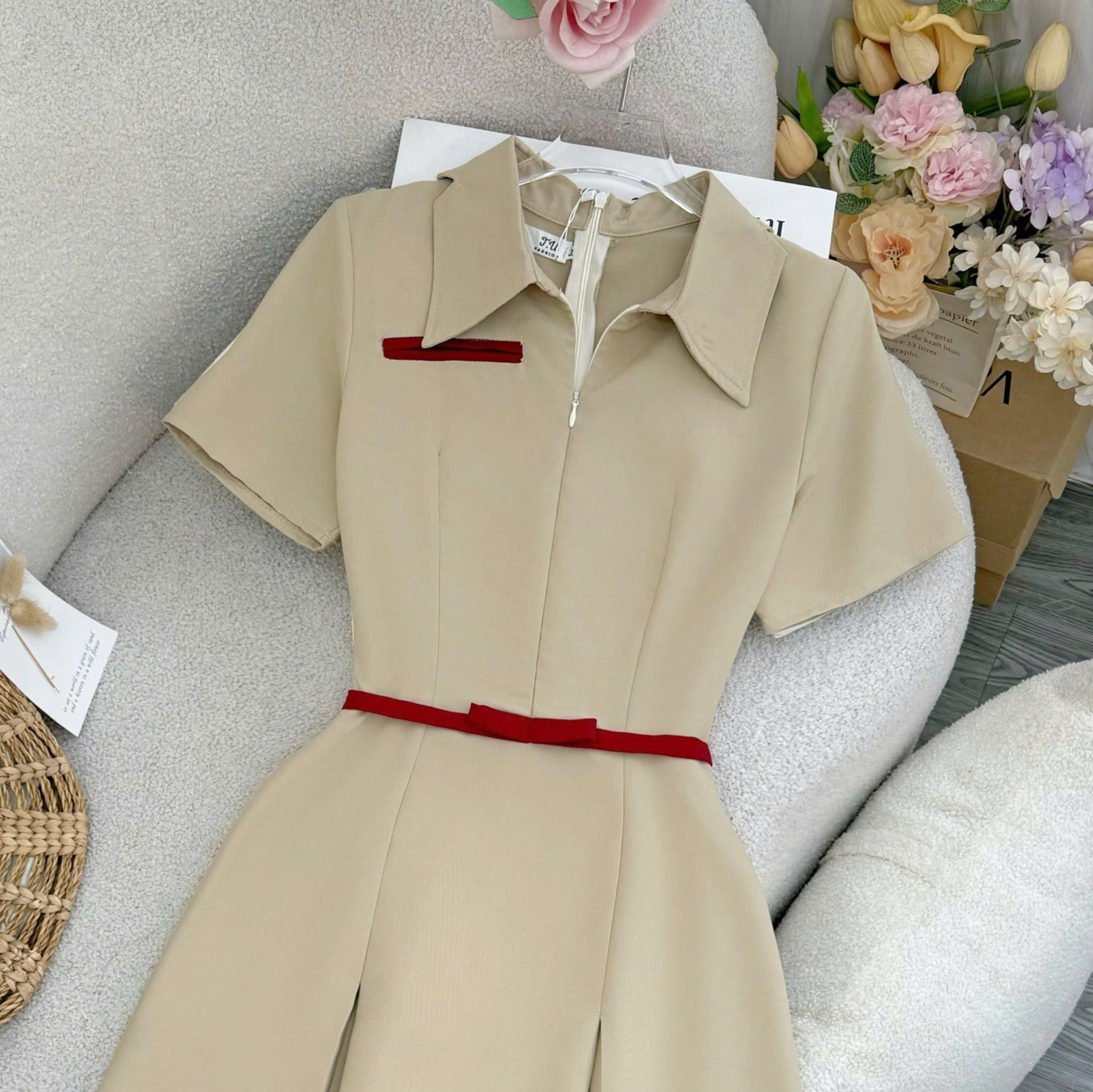 Đầm thiết kế cổ sơ mi dáng dài công sở TuTu Store - Mã D1547