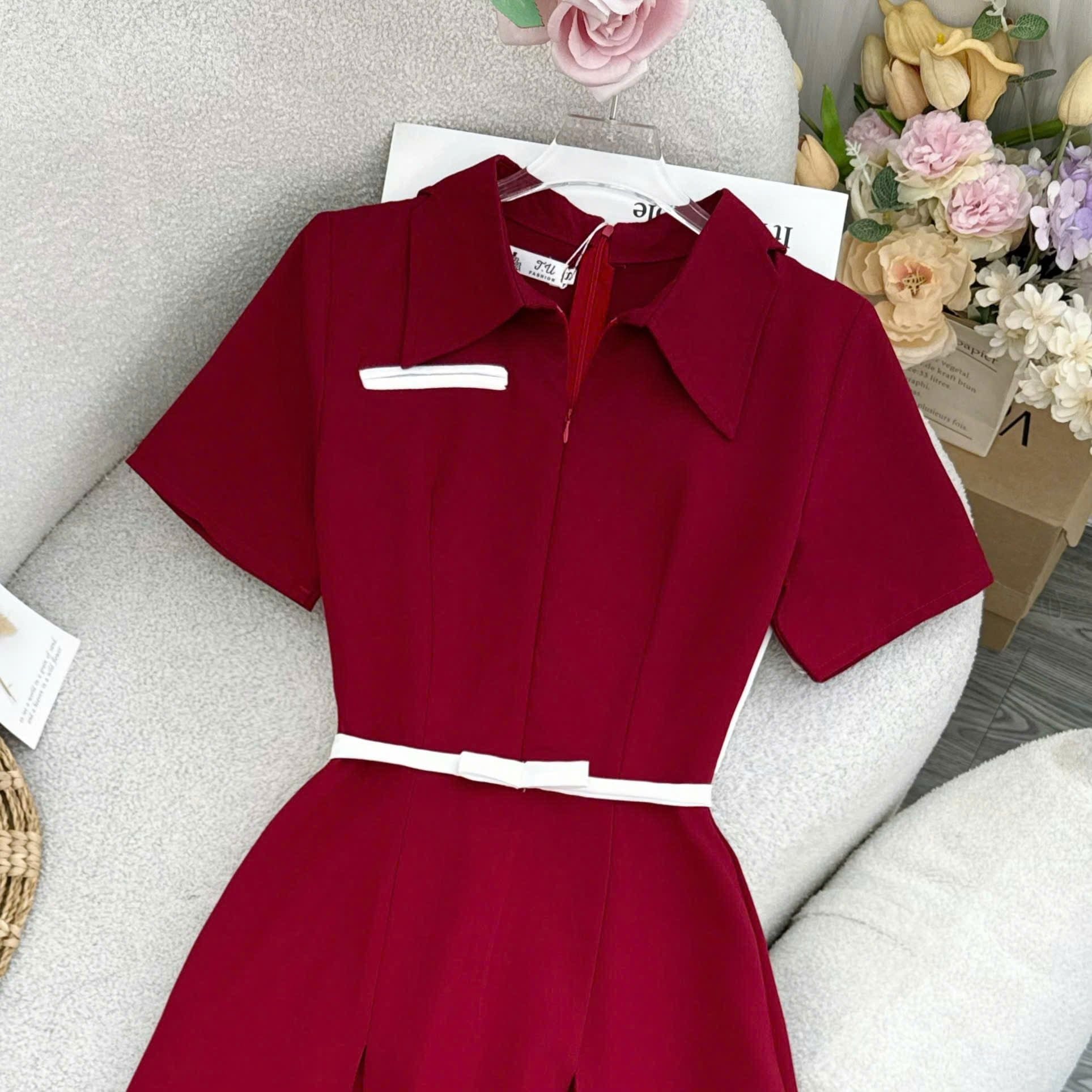 Đầm thiết kế cổ sơ mi dáng dài công sở TuTu Store - Mã D1547