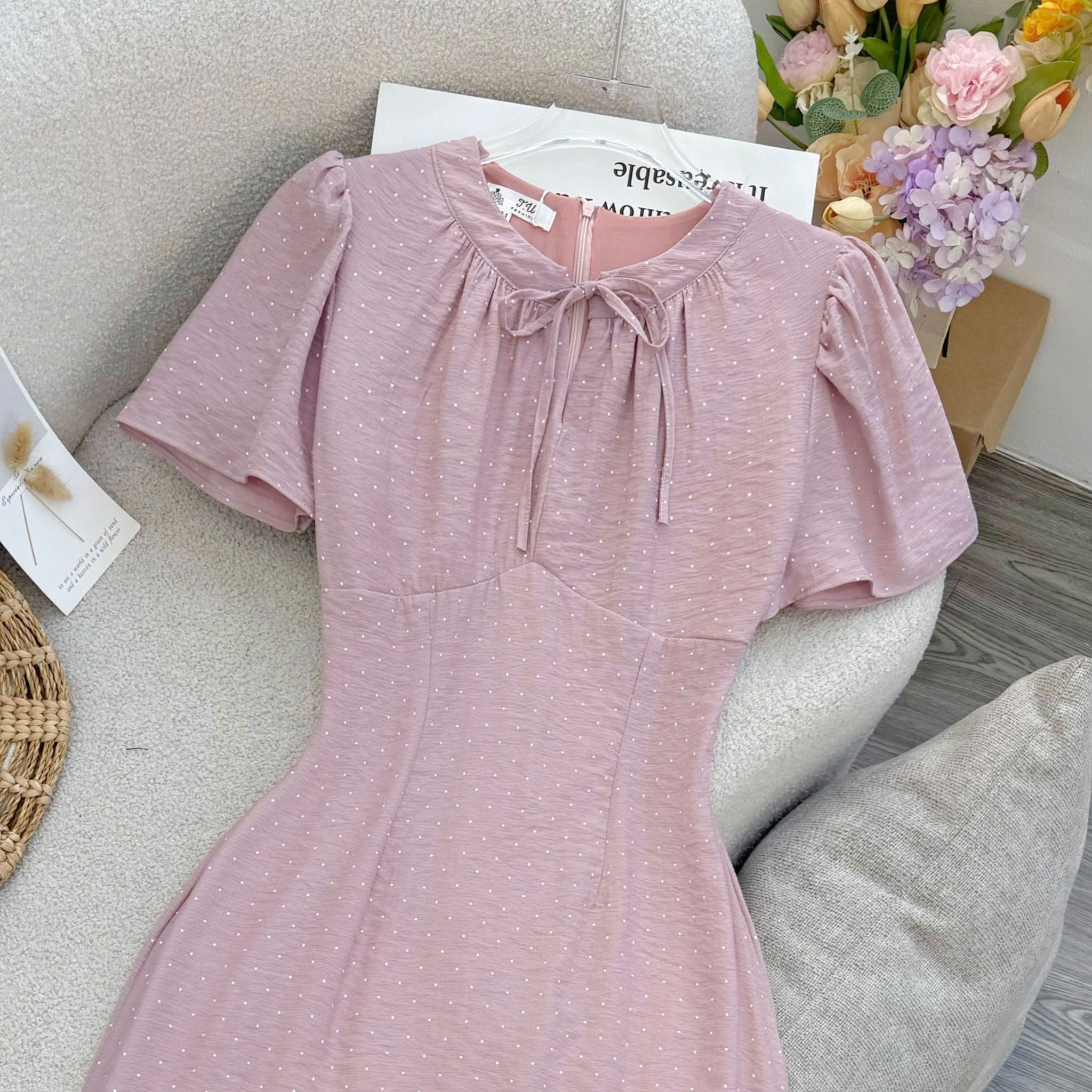 Đầm thiết kế cổ tròn đi chơi TuTu Store - Mã D1570