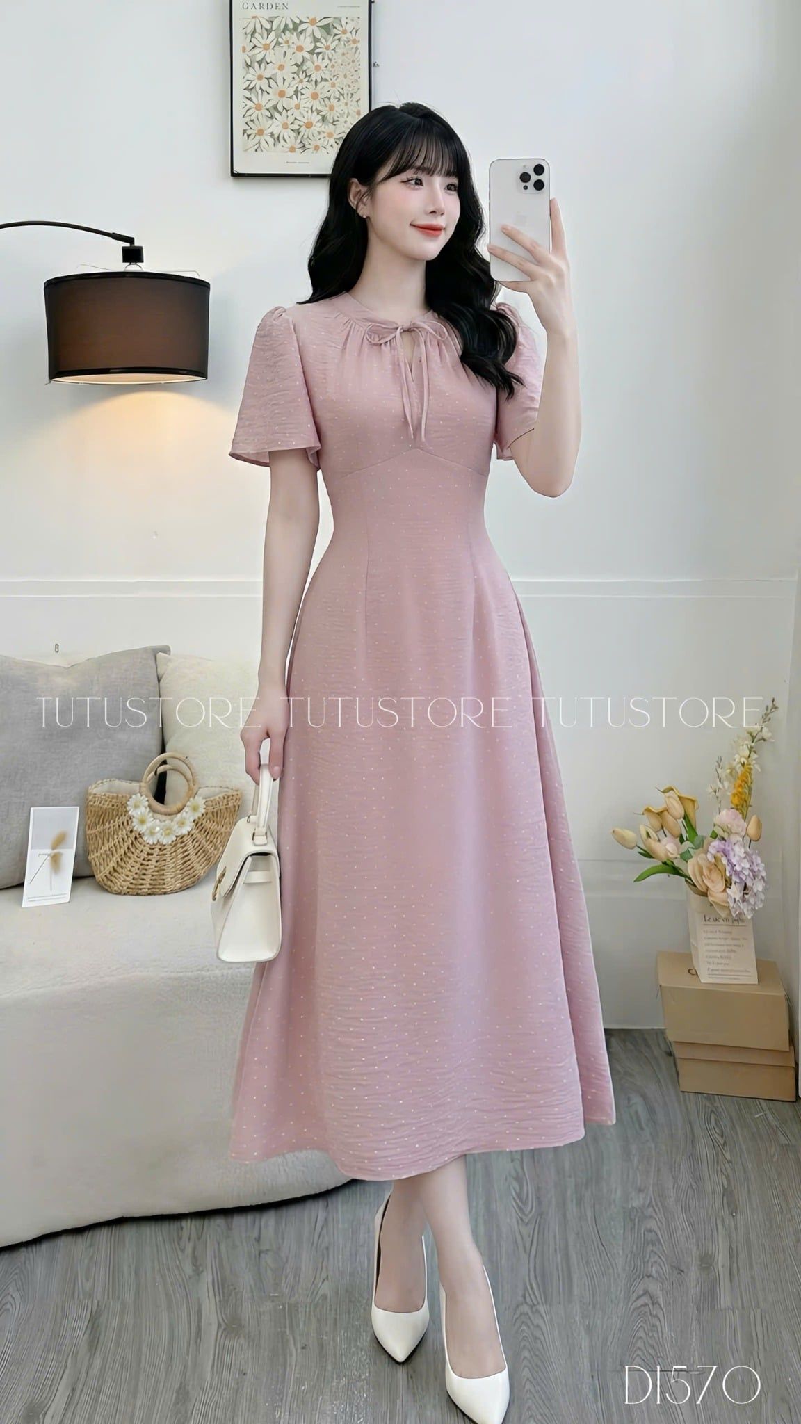 Đầm thiết kế cổ tròn đi chơi TuTu Store - Mã D1570