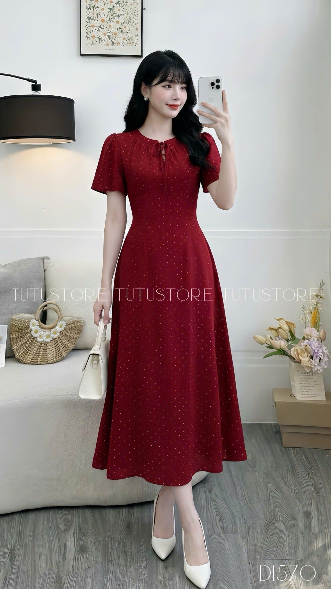 Đầm thiết kế cổ tròn đi chơi TuTu Store - Mã D1570