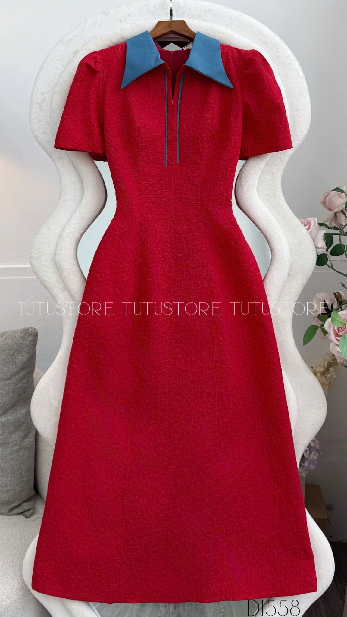 Đầm thiết kế cổ sơ mi công sở TuTu Store - Mã D1558