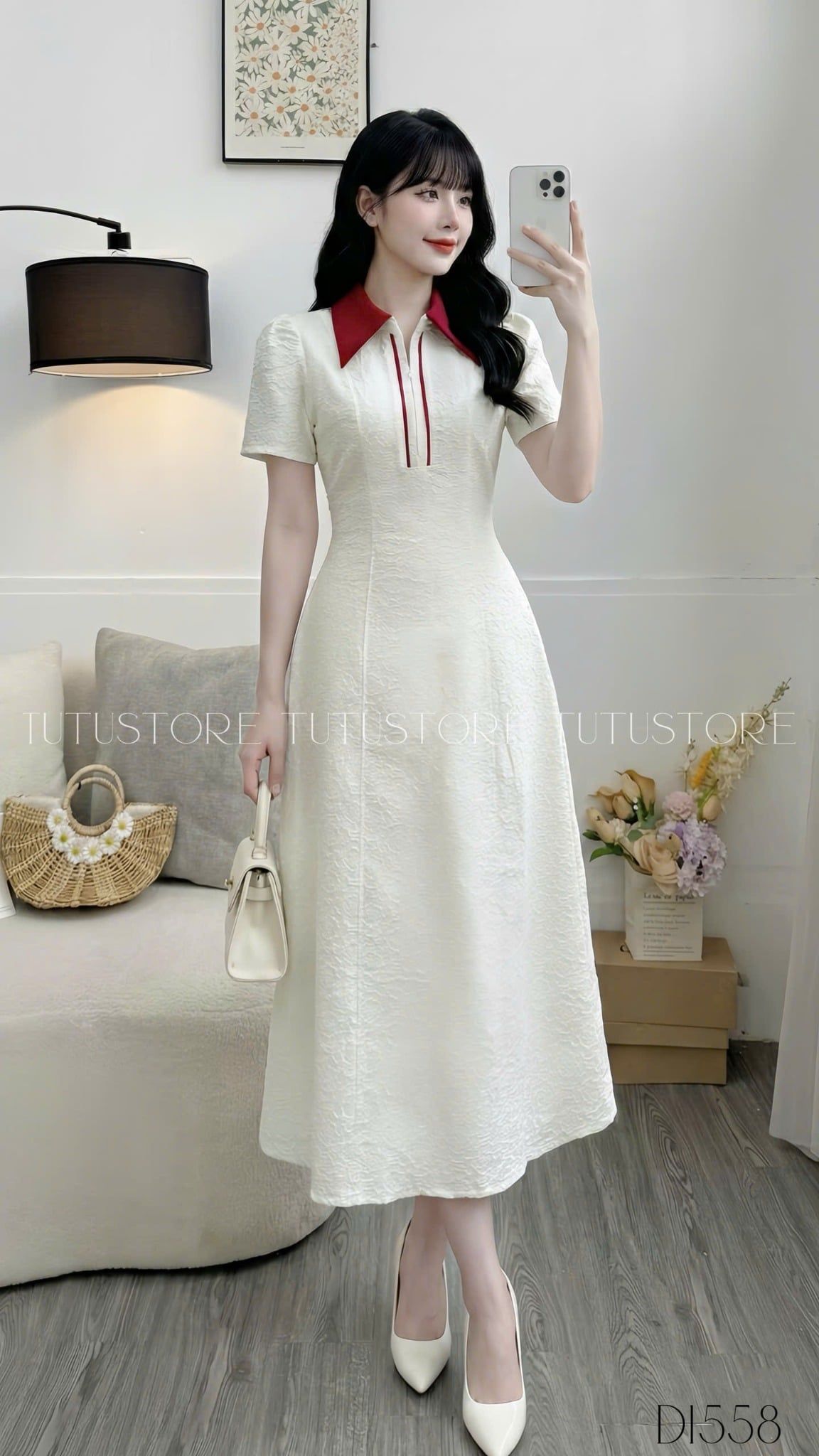 Đầm thiết kế cổ sơ mi công sở TuTu Store - Mã D1558