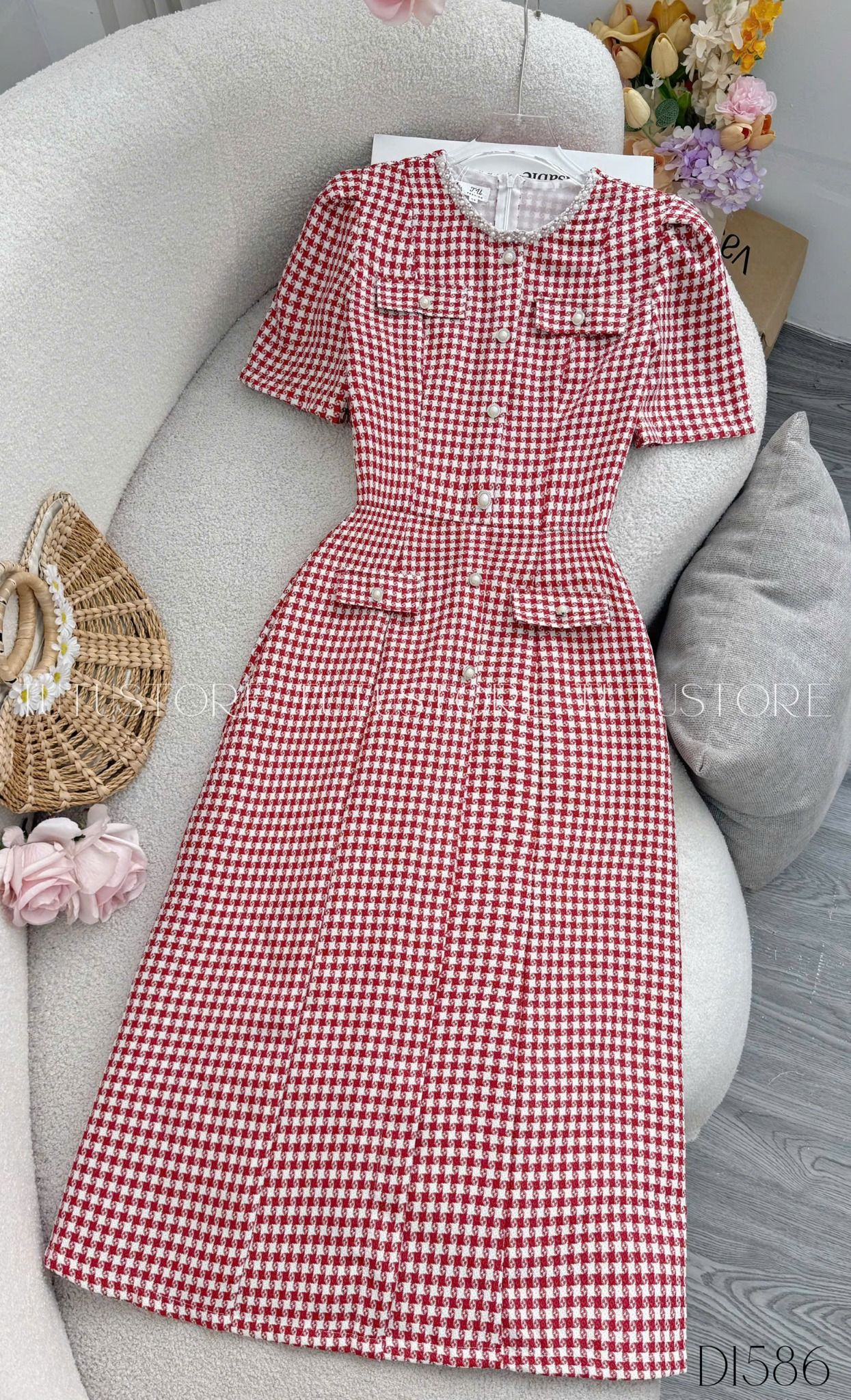 Đầm Thiết Kế Cổ Tròn Dáng Chữ A Đi Chơi TuTu Store - Mã D1586