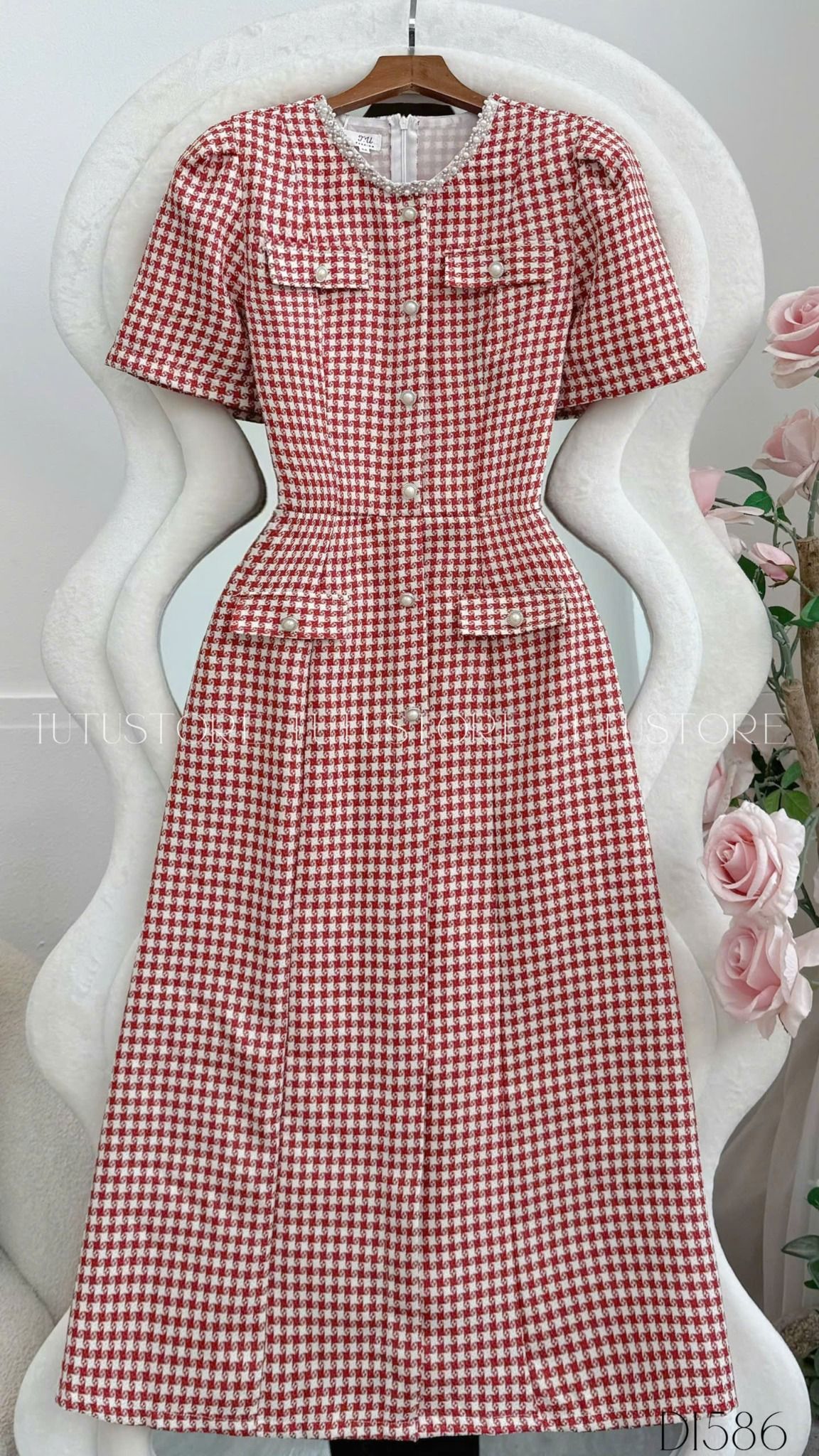 Đầm Thiết Kế Cổ Tròn Dáng Chữ A Đi Chơi TuTu Store - Mã D1586