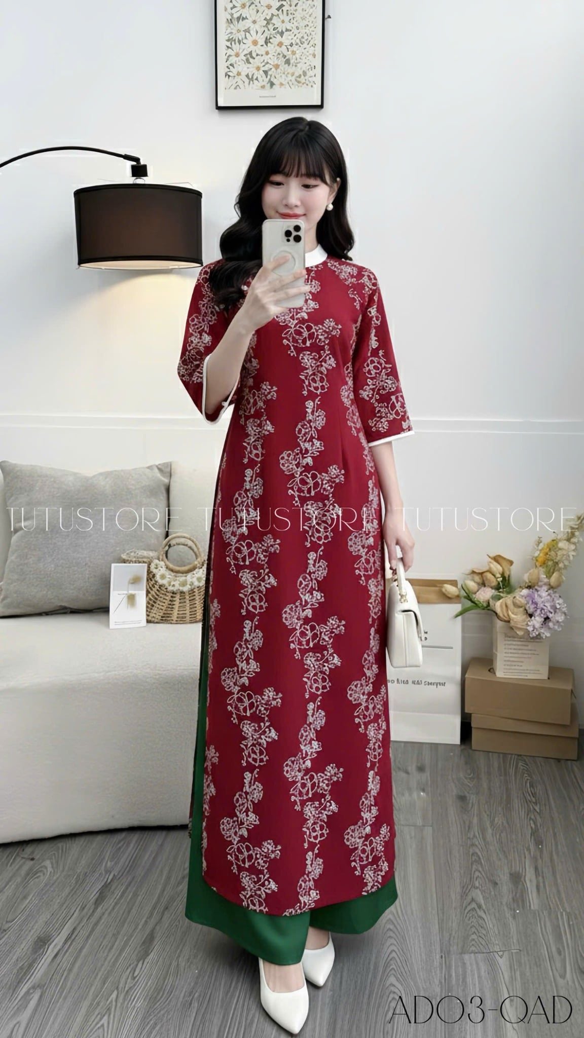 Áo Dài thiết kế cách tân đi chơi TuTu Store - Mã AD03