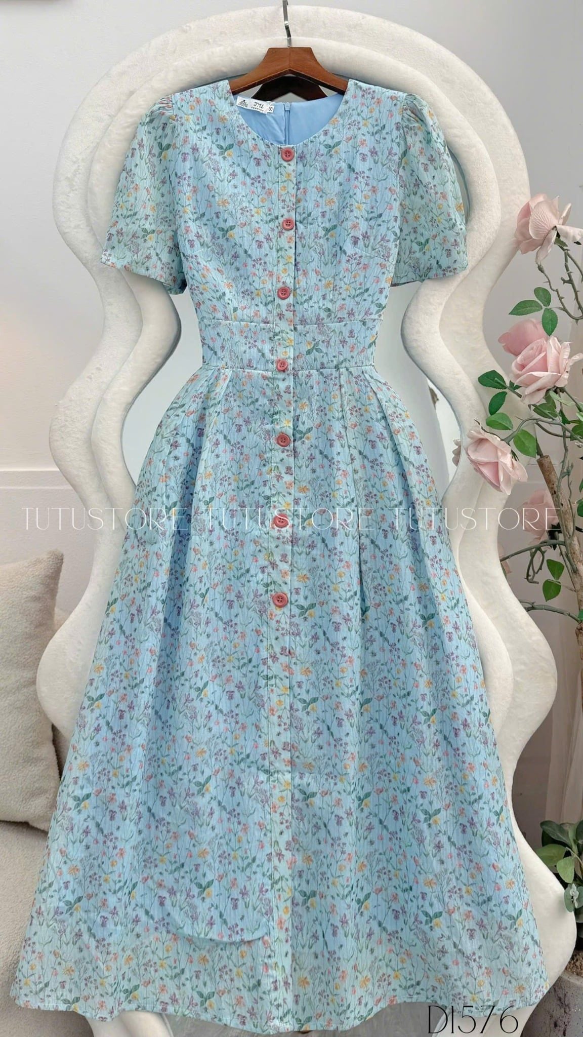 Đầm Thiết Kế Cổ Tròn Dáng Dài Đi Chơi TuTu Store - Mã D1576